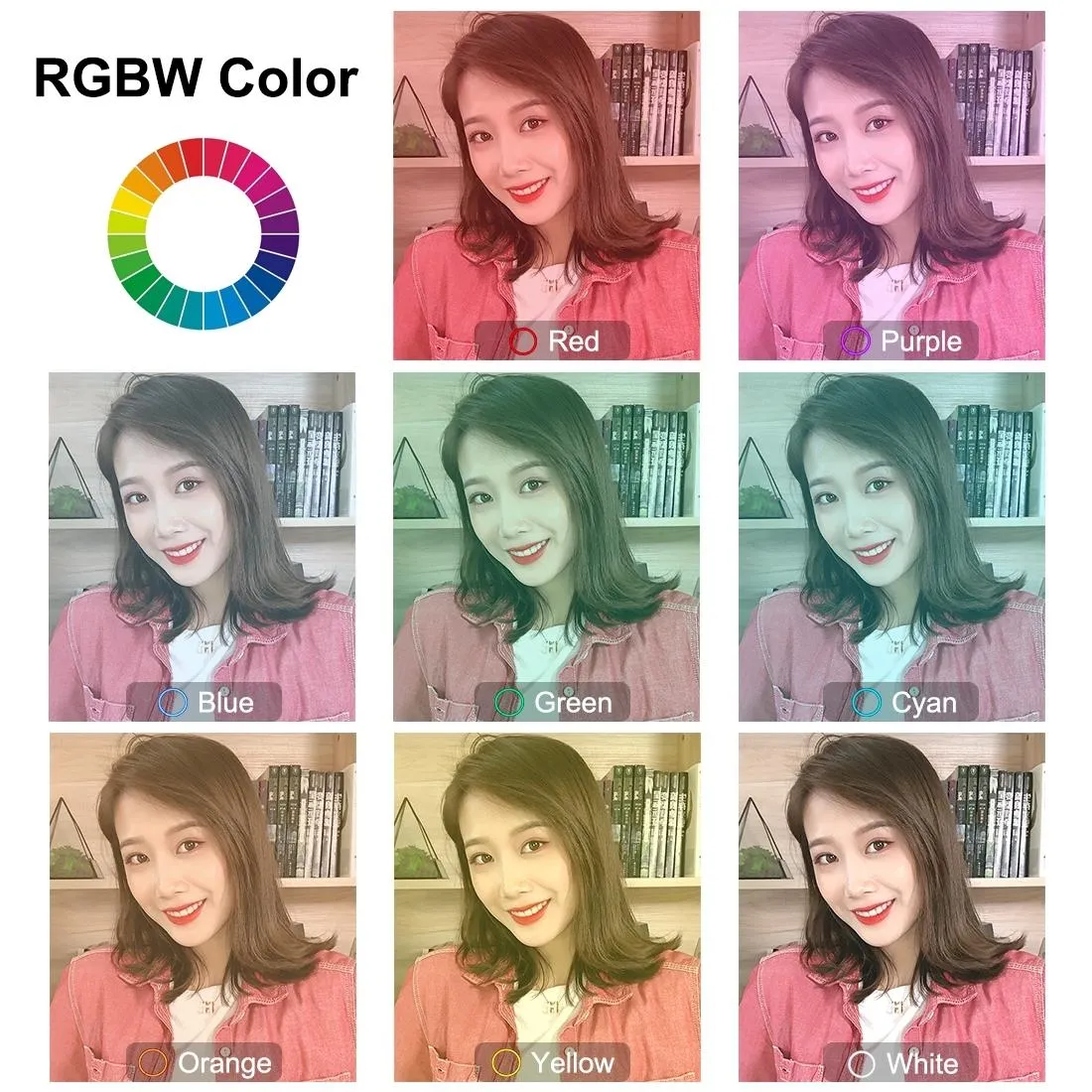 10.2" RGBW LED Ring Light Kit with Tripod and Phone Mount