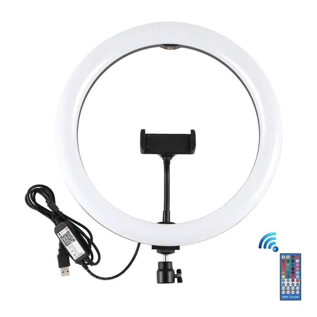 11.8" Dual-Temp LED Ring Light with Tripod & Remote | Black