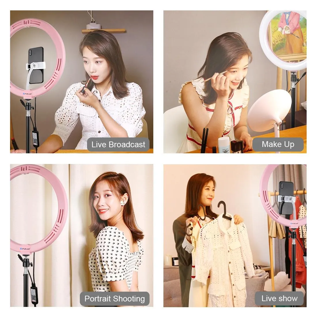 11.8" Dual-Temp LED Ring Light with Tripod & Remote | Black