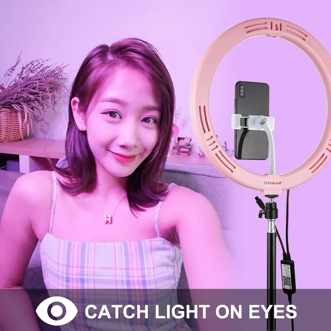 11.8" Dual-Temp LED Ring Light with Tripod & Remote | Black