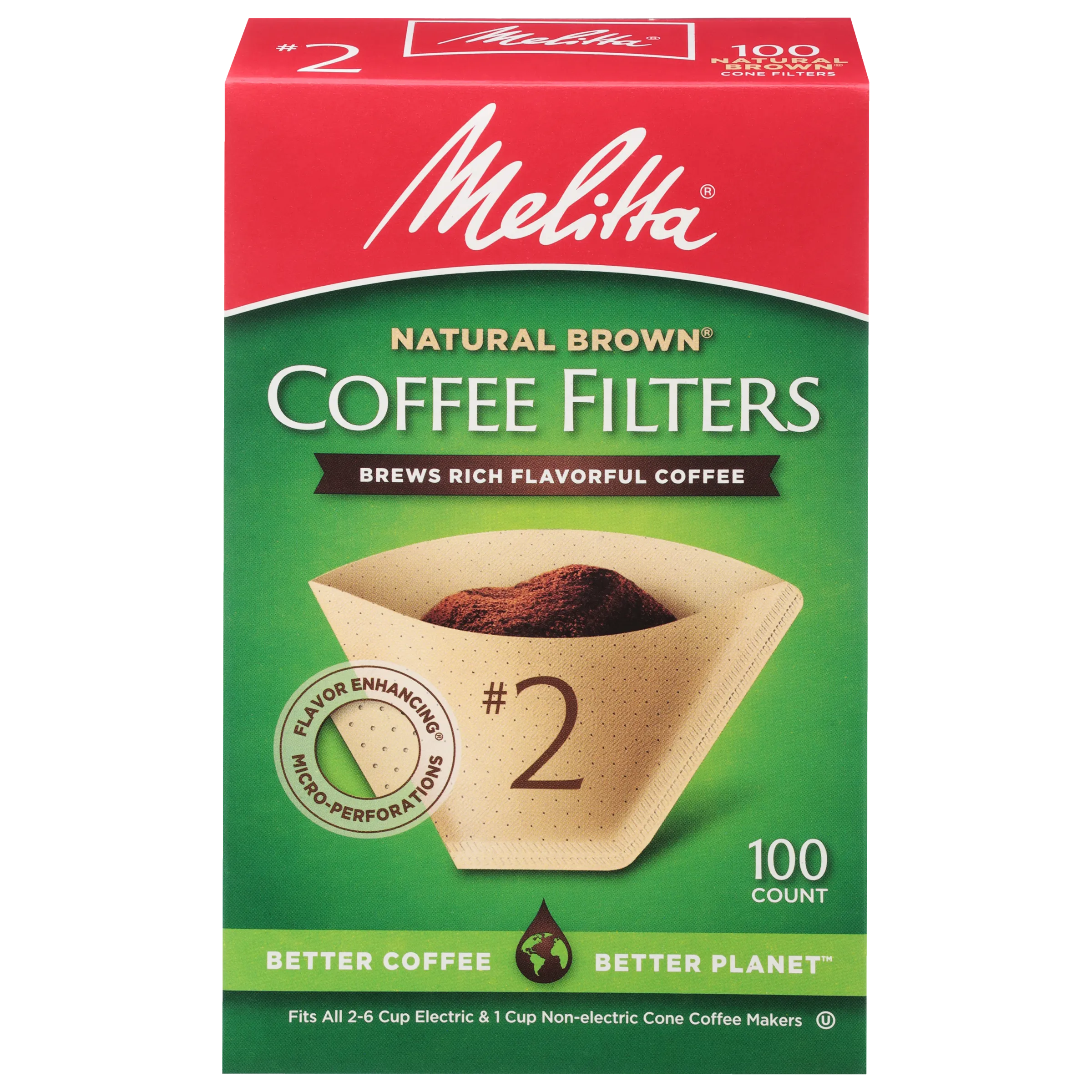 #2 Cone Filter Paper Natural Brown - 100 Count
