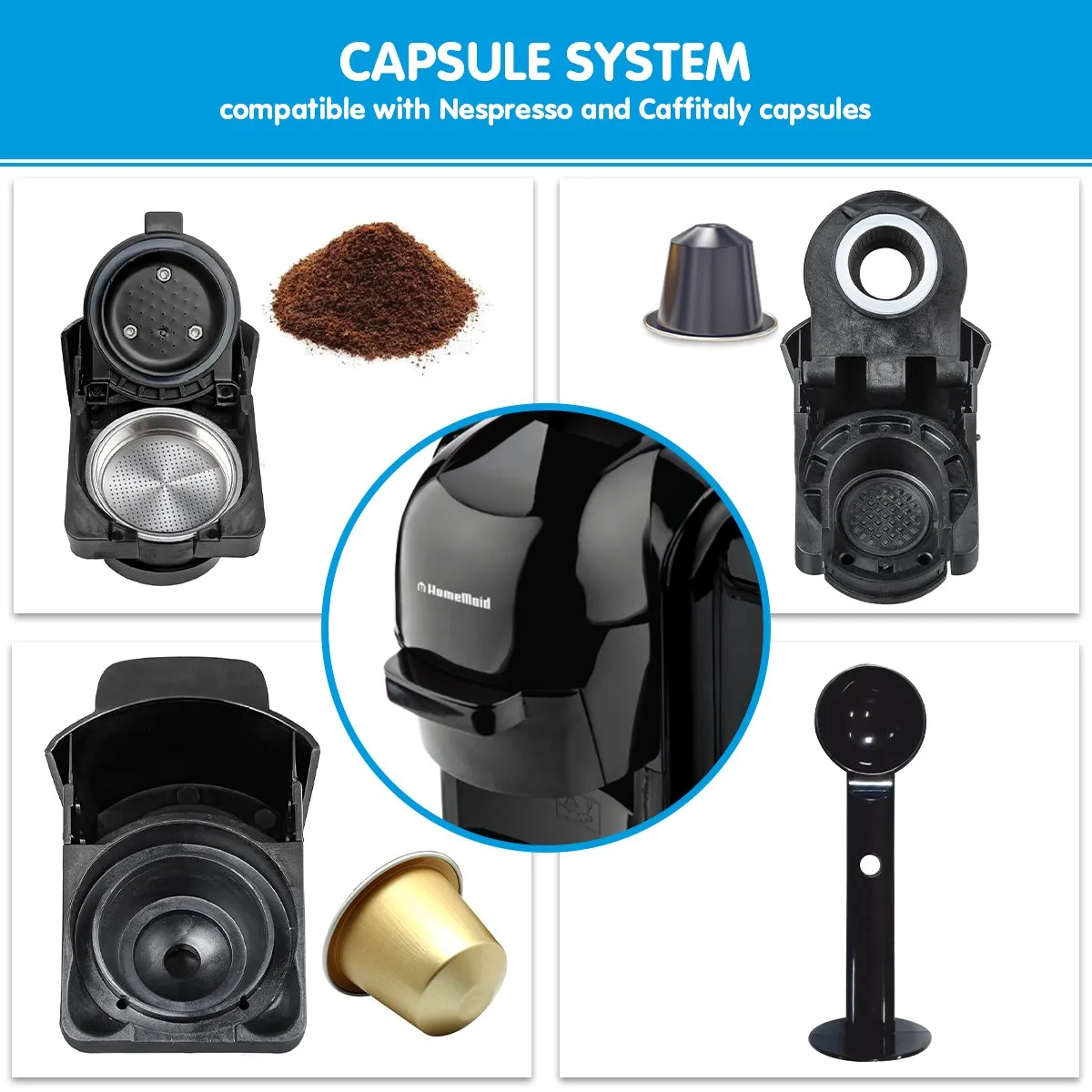3-in-1 Coffee Multi Capsule Pod Machine