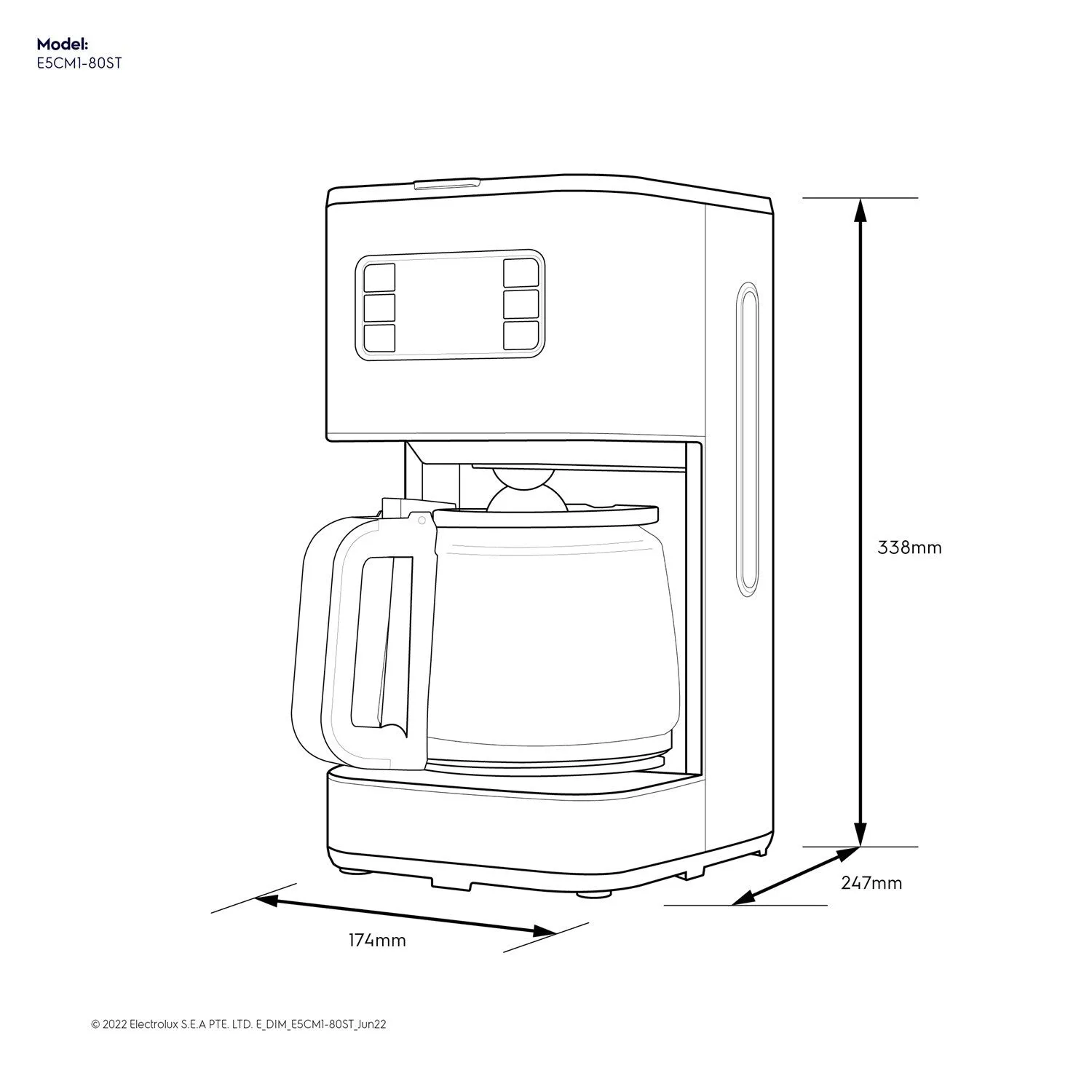 E5CM1-80ST 1.25L DRIP COFFEE MAKER