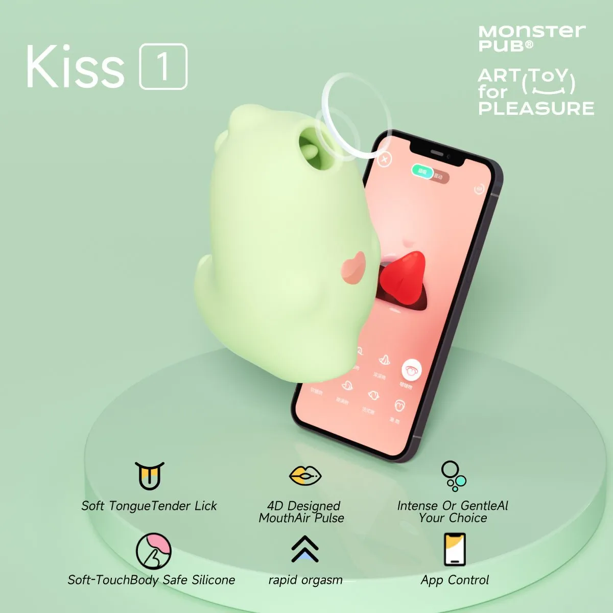 Monster Pub® Magic Kiss App Smart Remote Clitoral Vibrator