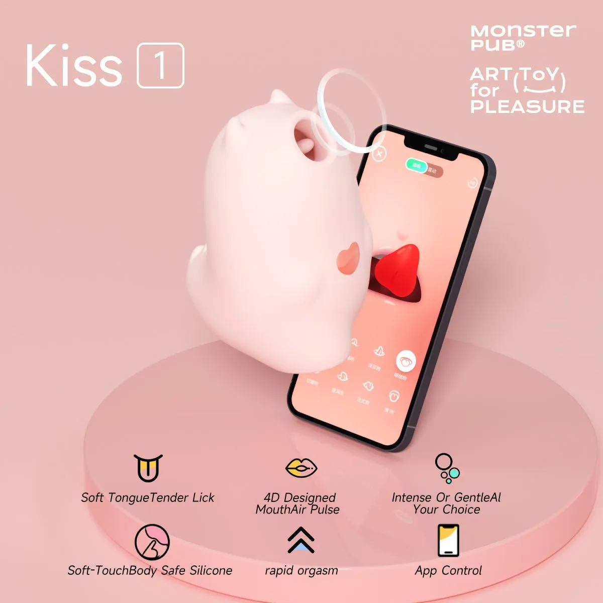 Monster Pub® Magic Kiss App Smart Remote Clitoral Vibrator