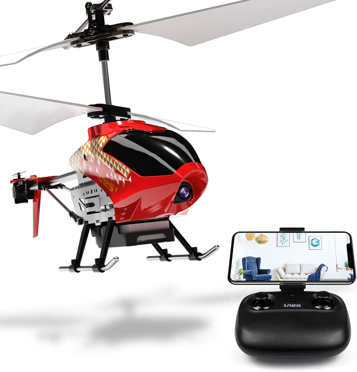 Remote control helicopter with camera, color (Red)