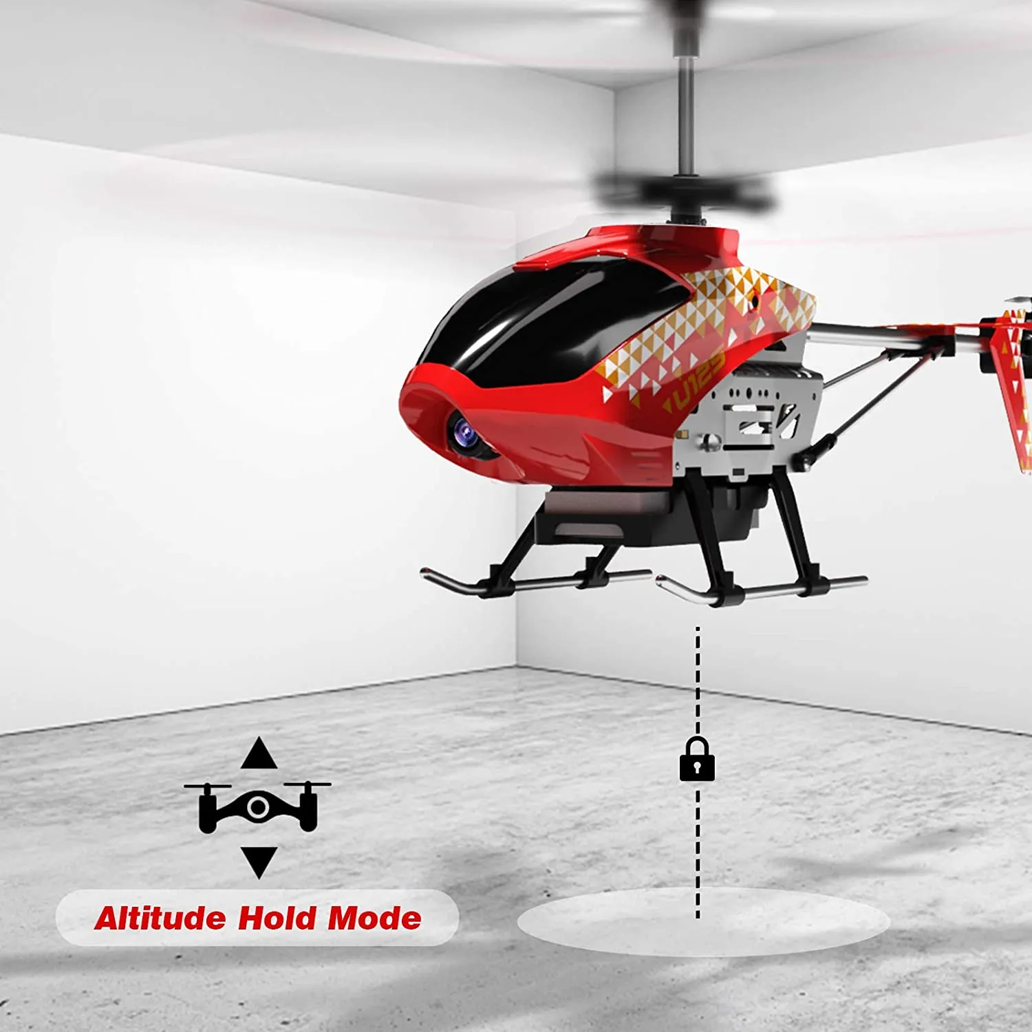 Remote control helicopter with camera, color (Red)