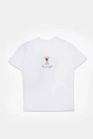 Womens Sip & Yap Graphic Boyfriend Tee